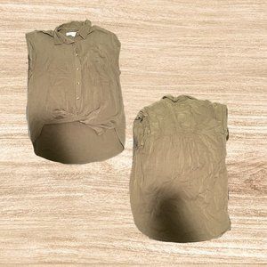 Cap Sleeve Button-Down Work Top